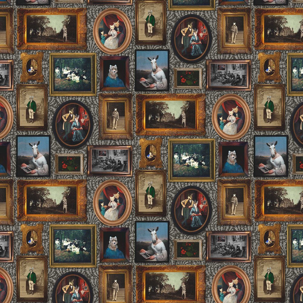 At the Art Gallery Wallpaper - Charcoal - The Graduate Collection - CC1ARTGALCHAR - Premier Wallcovering