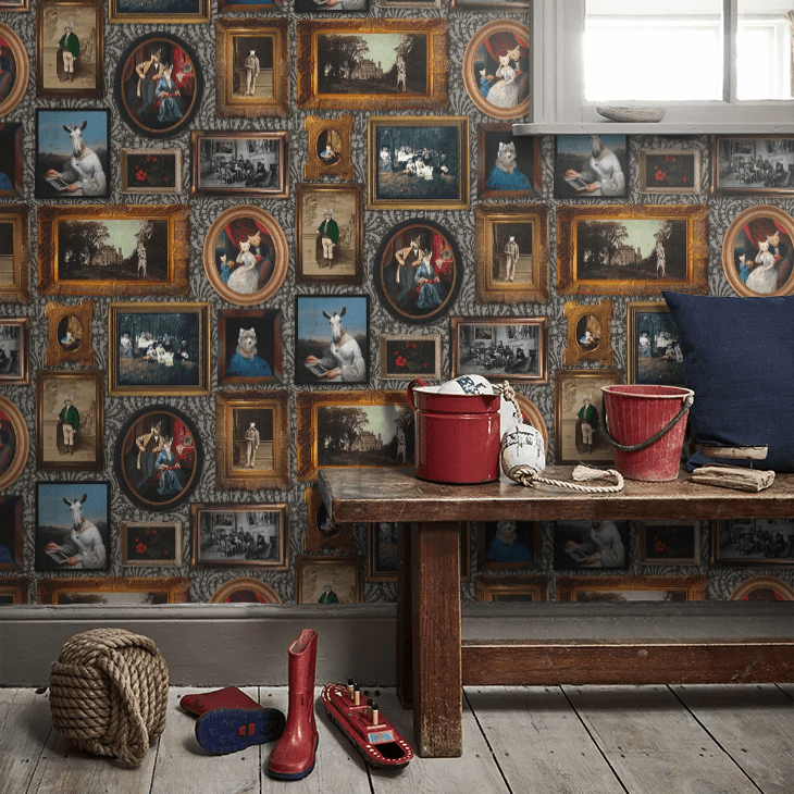 At the Art Gallery Wallpaper - Charcoal - The Graduate Collection - CC1ARTGALCHAR - Premier Wallcovering