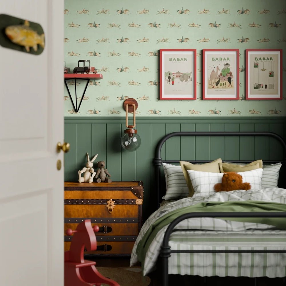 At The Races Wallpaper - Laurel Green - LAN100248 - Lucie Annabel - Premier Wallcovering