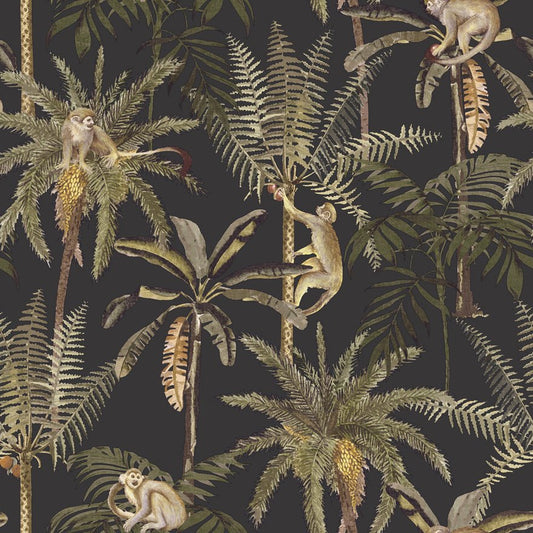 Ateles Wallpaper - Black - Holden Décor - 91102 - Premier Wallcovering