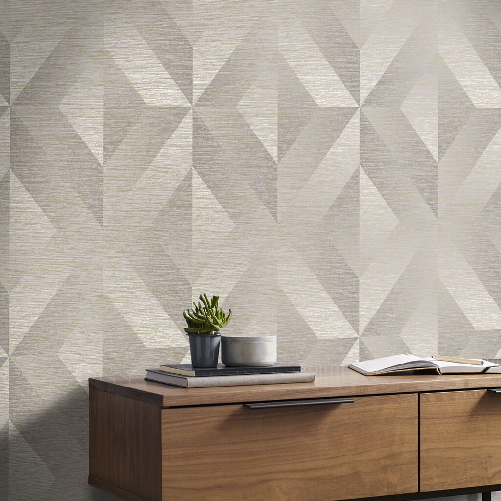 Atelier Geo Wallpaper - Stone - Graham & Brown - 107866 - Premier Wallcovering