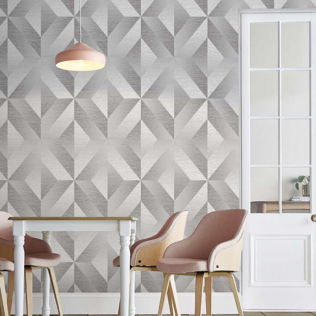 Atelier Geo Wallpaper - Slate - Graham & Brown - 107865 - Premier Wallcovering
