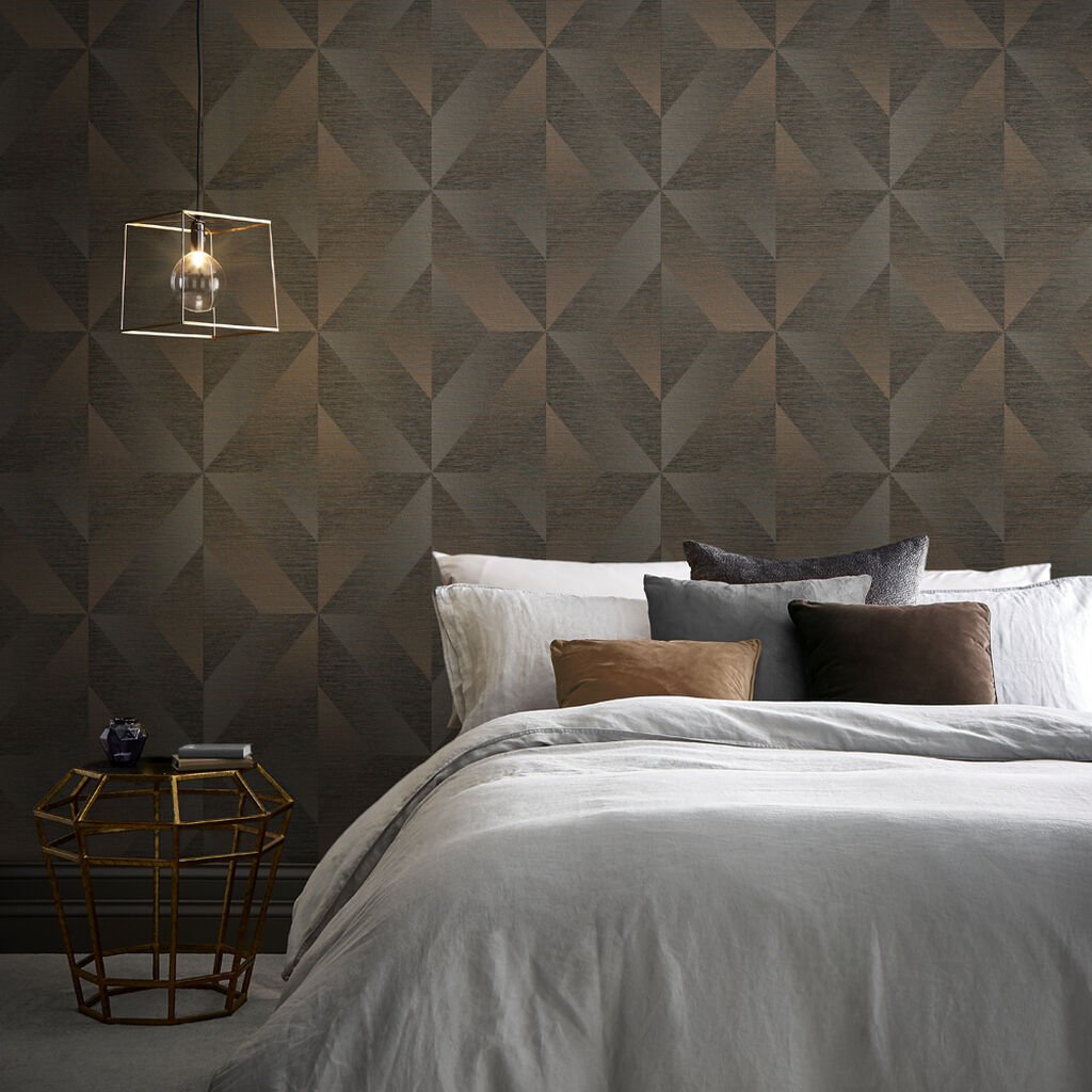 Atelier Geo Wallpaper - Bronze - Graham & Brown - 107864 - Premier Wallcovering