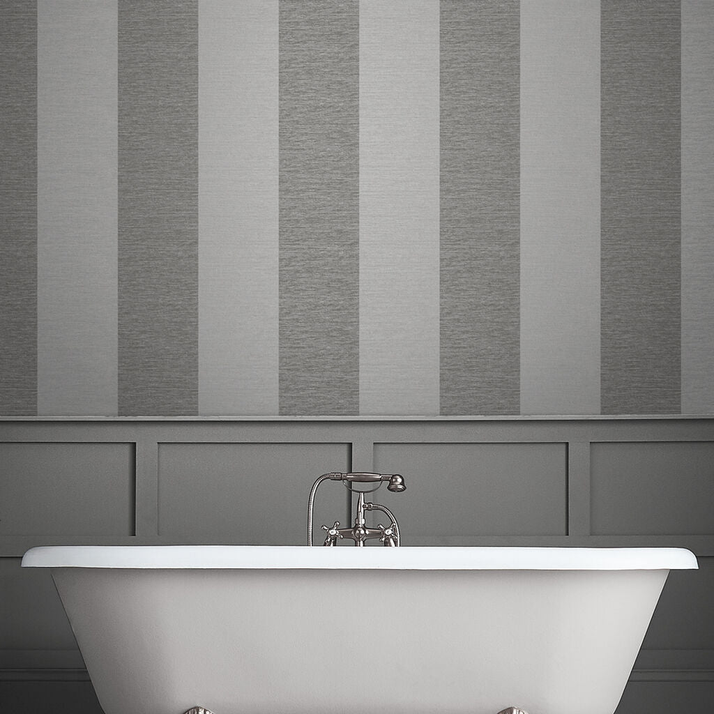 Atelier Stripe Wallpaper - Slate - Graham & Brown - 107868 - Premier Wallcovering