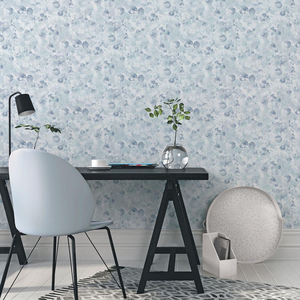 Atmosphere Bubble Up Wallpaper - Blue - Galerie - G78236 - Premier Wallcovering
