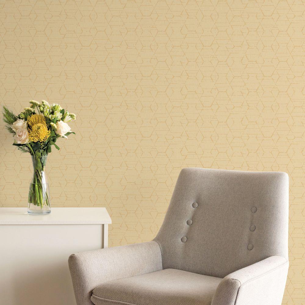 Atmosphere Hextex Wallpaper - Ochre / Gold - Galerie - G78249 - Premier Wallcovering
