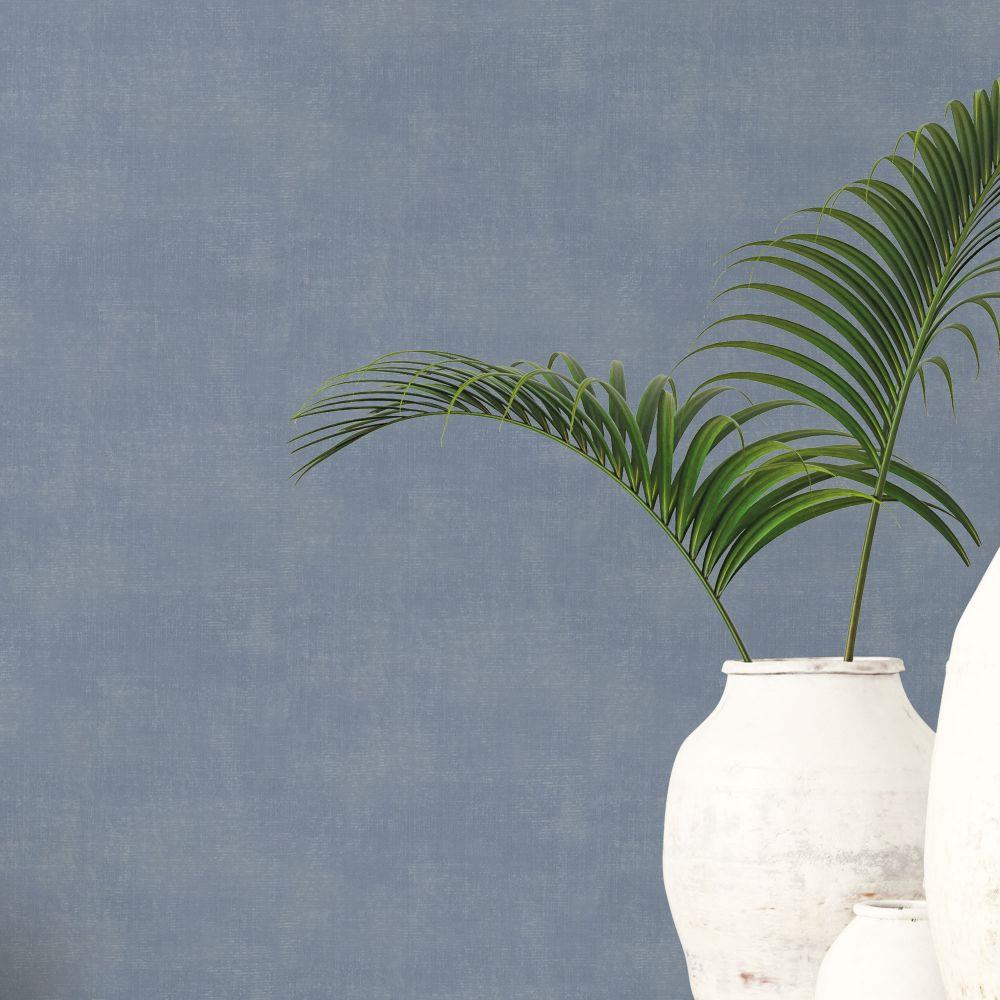 Atmosphere Metallic Linen Wallpaper - Blue - Galerie - G78252 - Premier Wallcovering
