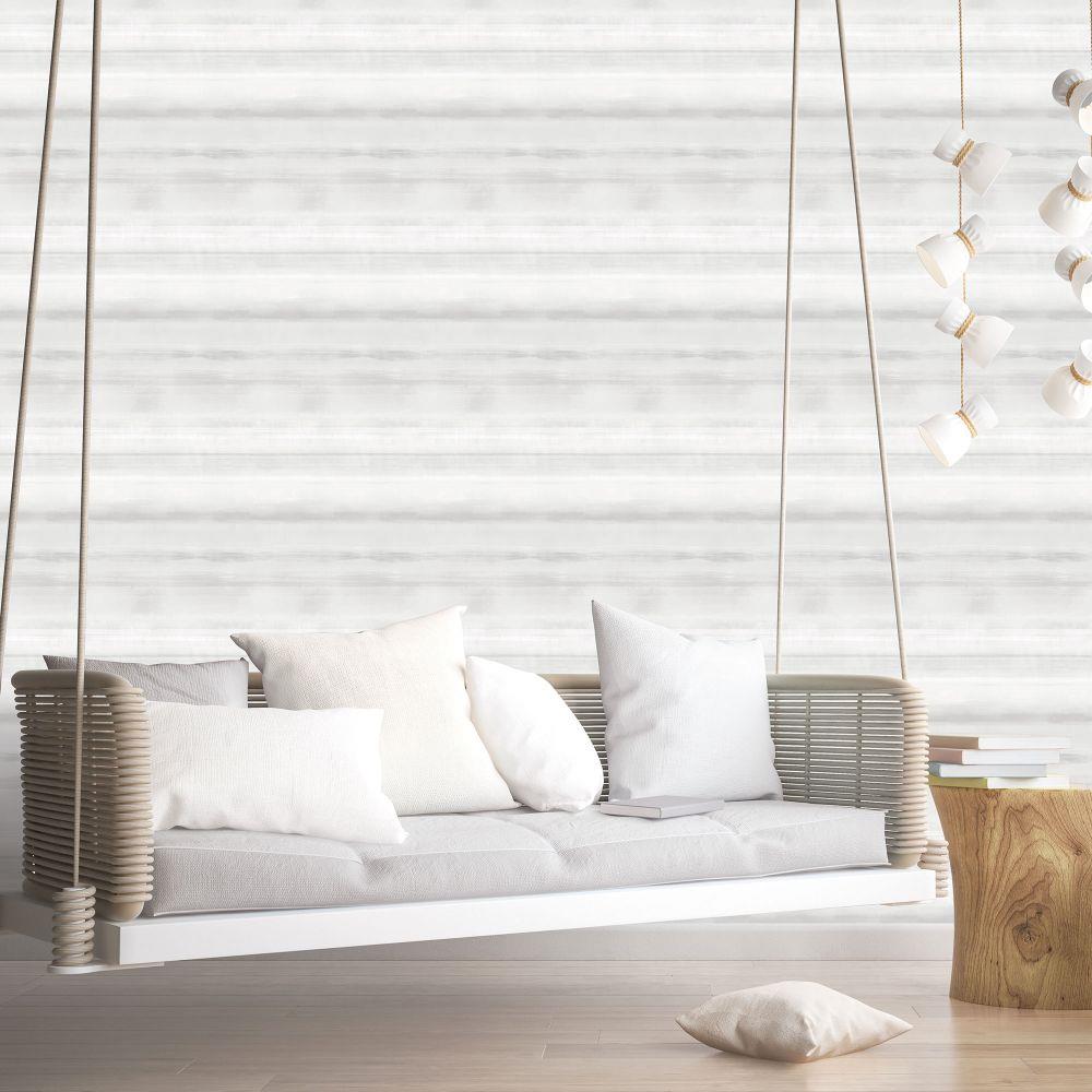 Atmosphere Skye Stripe Wallpaper - Off White - Galerie - G78265 - Premier Wallcovering