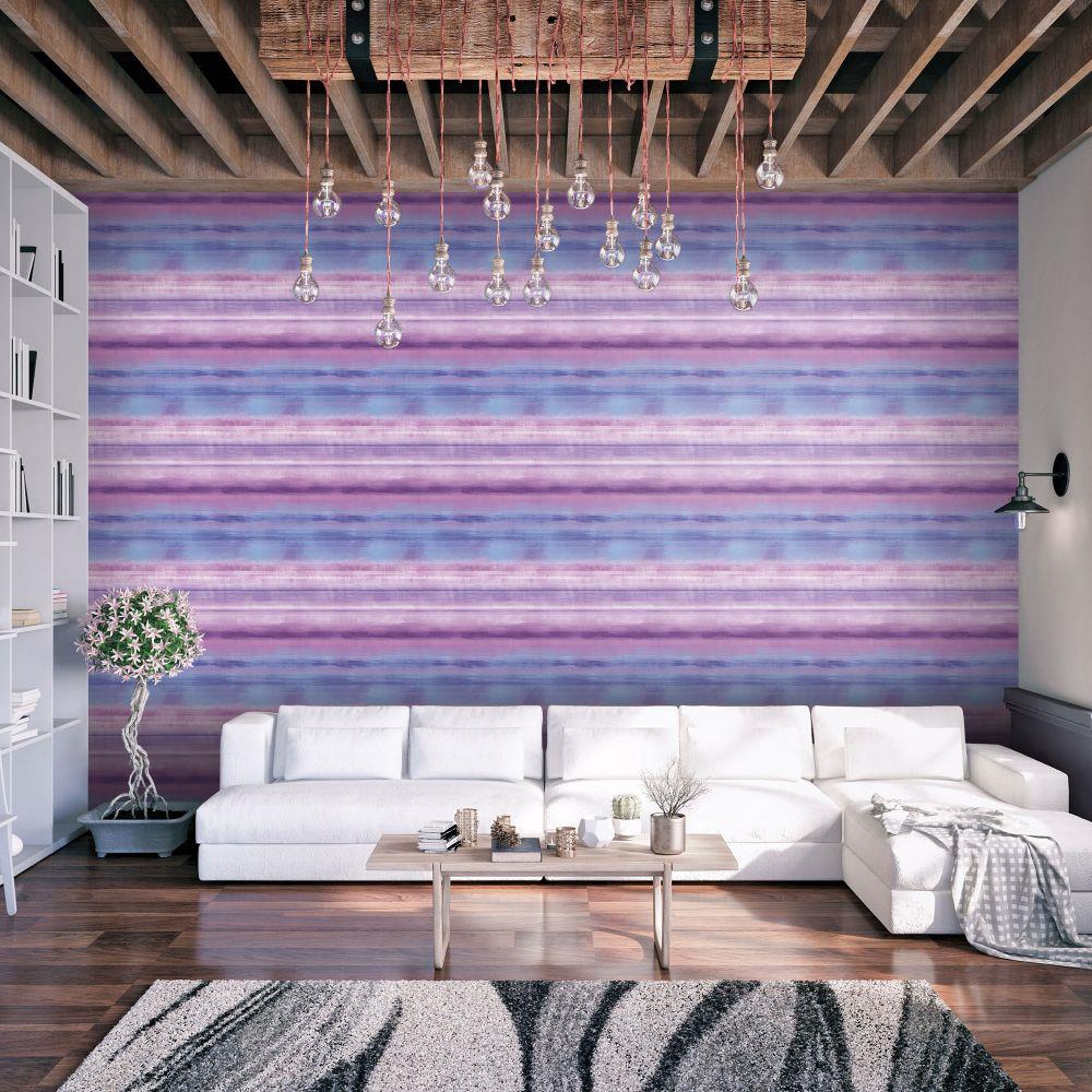 Atmosphere Skye Stripe Wallpaper - Purple - Galerie - G78266 - Premier Wallcovering