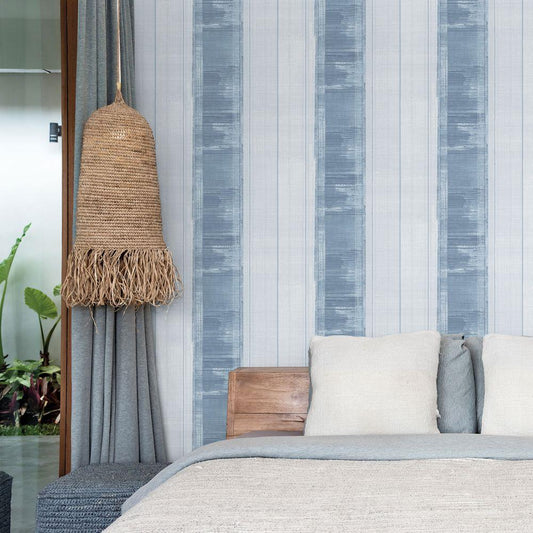 Atmosphere Sublime Stripe Wallpaper - Blue - Galerie - G78270 - Premier Wallcovering