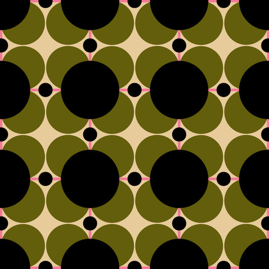 Atomic Flower Wallpaper - Khaki - Orla Kiely - 23AHAFLWLPDS-3250 - Premier Wallcovering