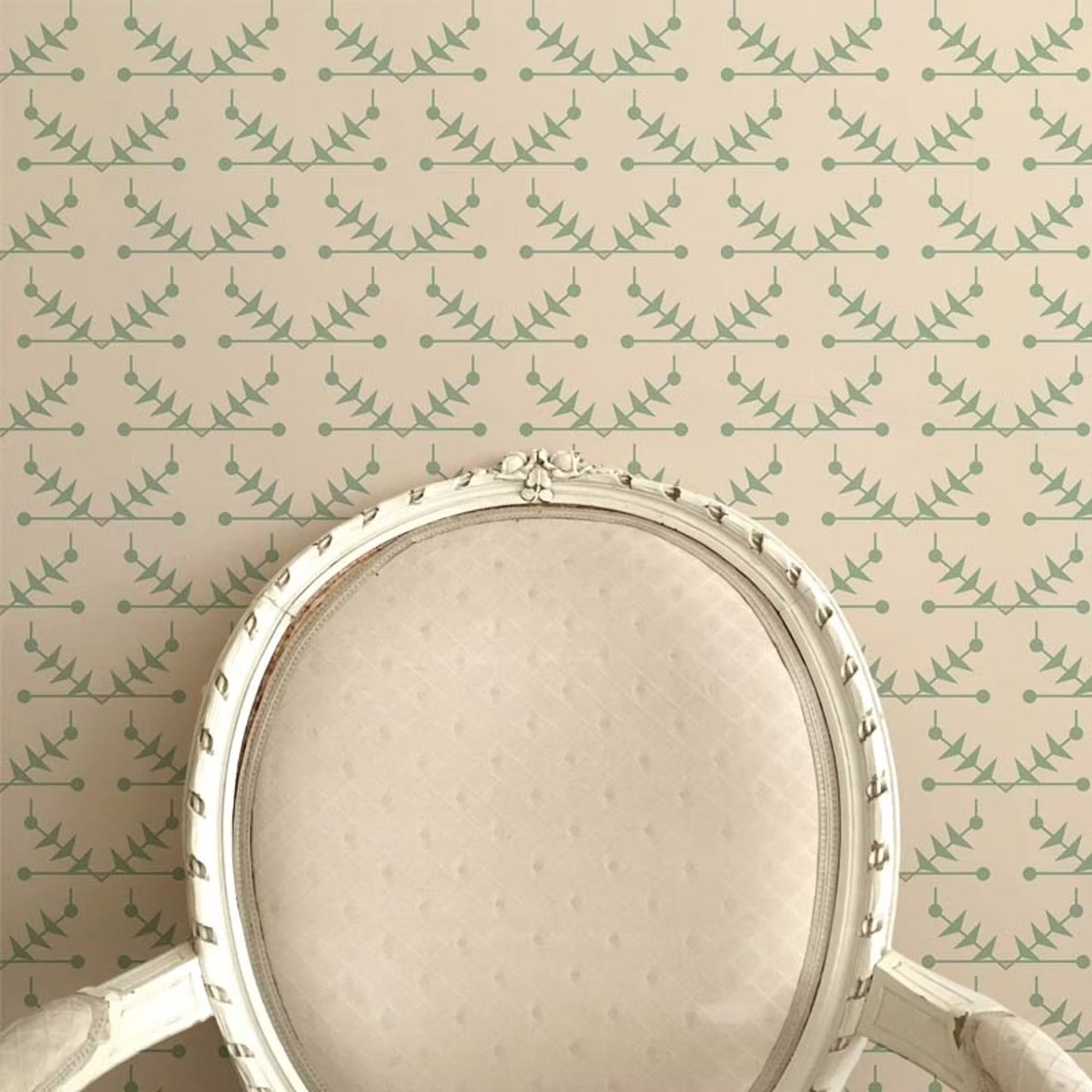 Atomic Trellis Wallpaper - Soft Sage - Ottoline - W/AT/101/2 - Premier Wallcovering