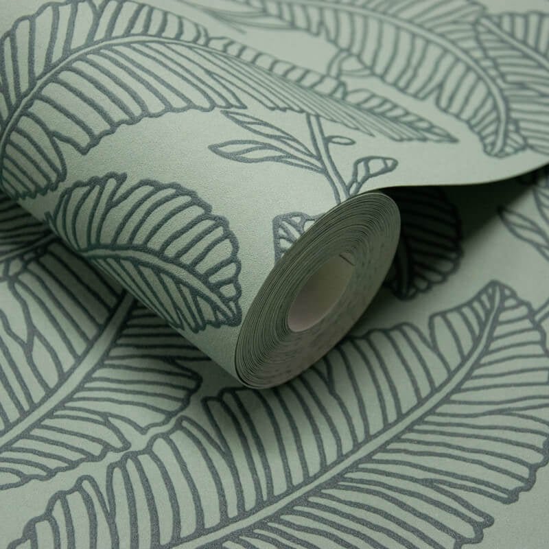 Attitude Faye All Over Leaf Wallpaper - Green - Grandeco - A66401 - Premier Wallcovering