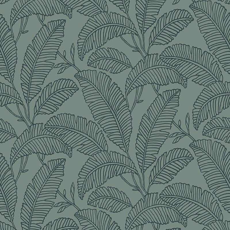 Attitude Faye All Over Leaf Wallpaper - Green - Grandeco - A66401 - Premier Wallcovering