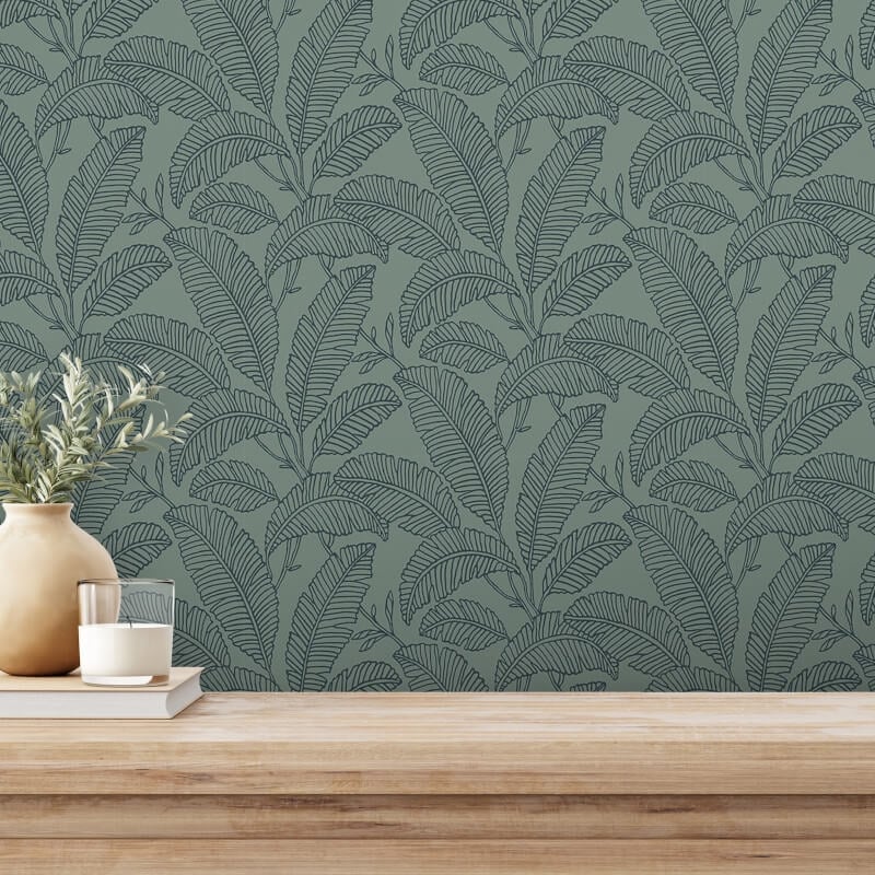 Attitude Faye All Over Leaf Wallpaper - Green - Grandeco - A66401 - Premier Wallcovering
