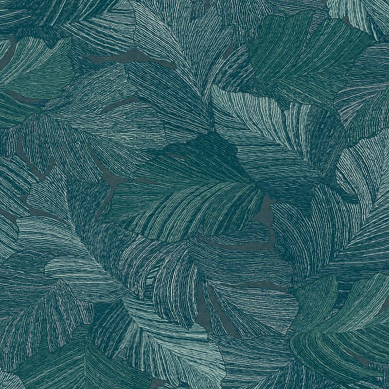 Attitude Organic Leaves Wallpaper - Teal - Grandeco - A66501 - Premier Wallcovering