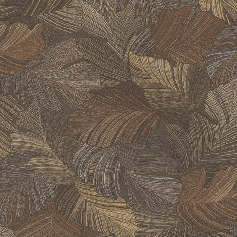 Attitude Organic Leaves Wallpaper - Chocolate - Grandeco - A66503 - Premier Wallcovering