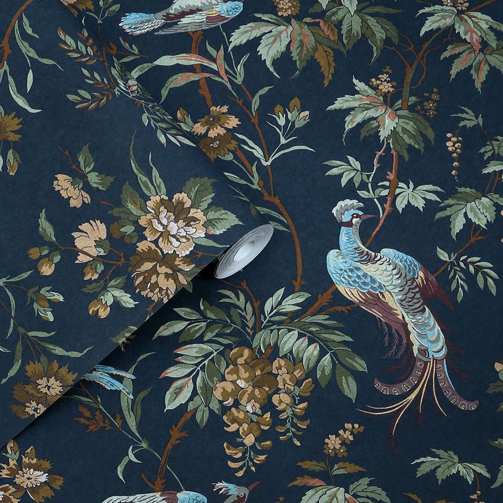Attleton Wallpaper - Midnight - Laura Ashley - 140316 - Premier Wallcovering