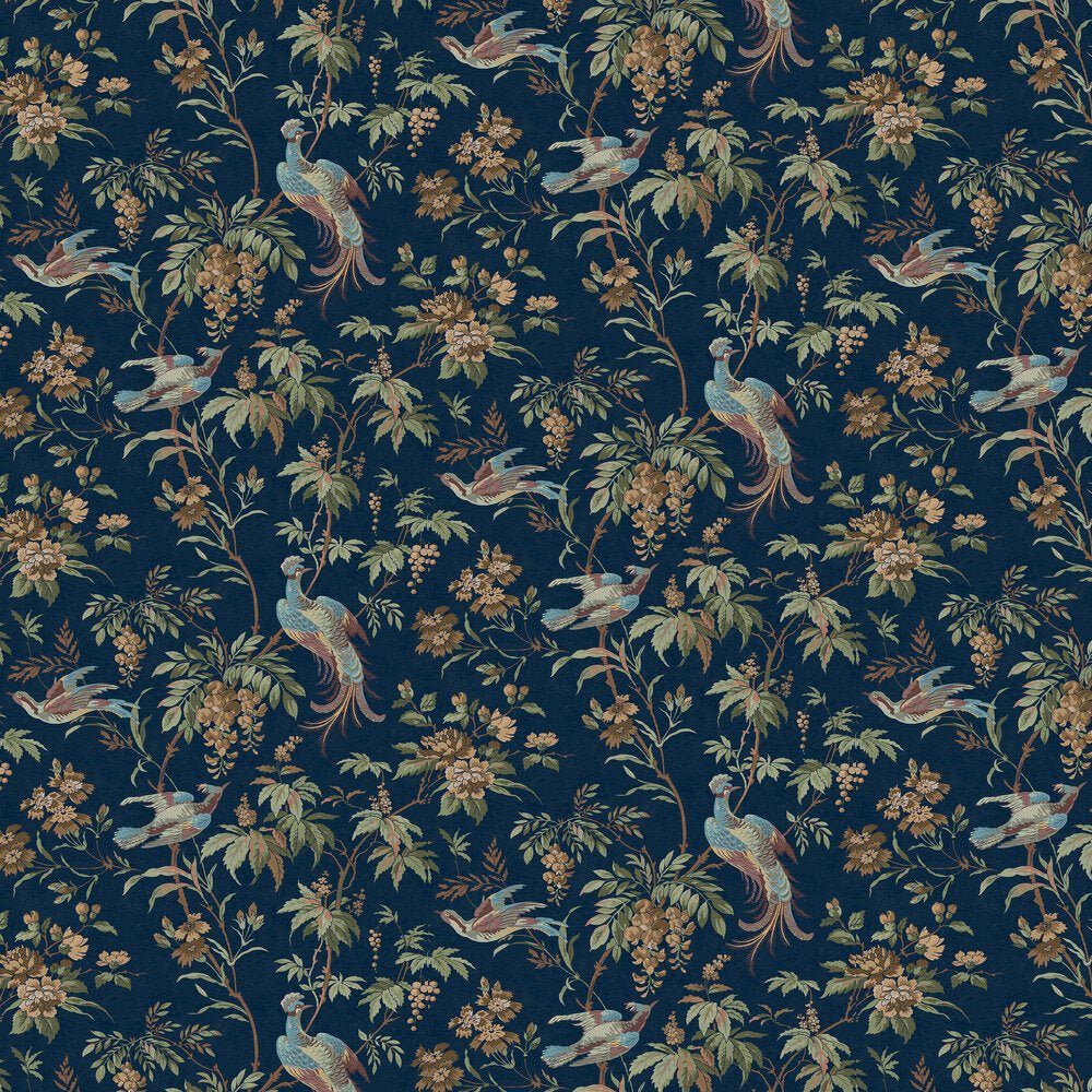 Attleton Wallpaper - Midnight - Laura Ashley - 140316 - Premier Wallcovering