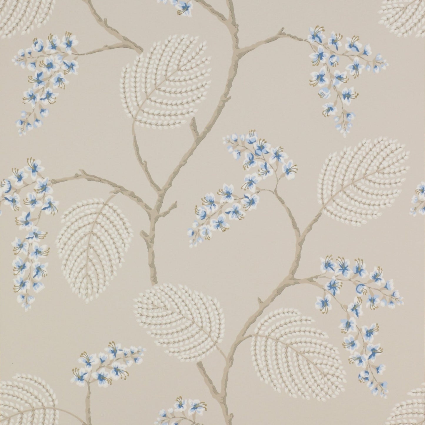 Atwood Wallpaper - Blue/Beige - Colefax & Fowler - 07141/06 - Premier Wallcovering