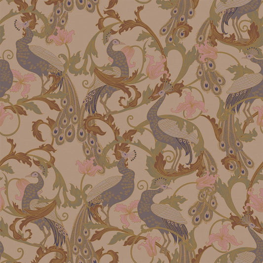 Aubrey Wallpaper - Shades of Mauve on Gold - LAN100181 - Lucie Annabel - Premier Wallcovering