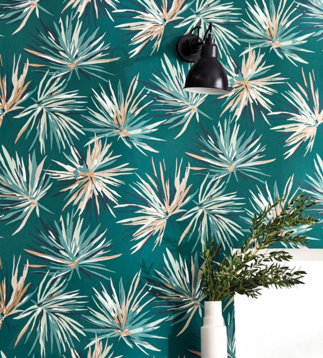 Aucuba Wallpaper - Slate/Bronze/Topaz - HM7W112744 - Harlequin - Premier Wallcovering