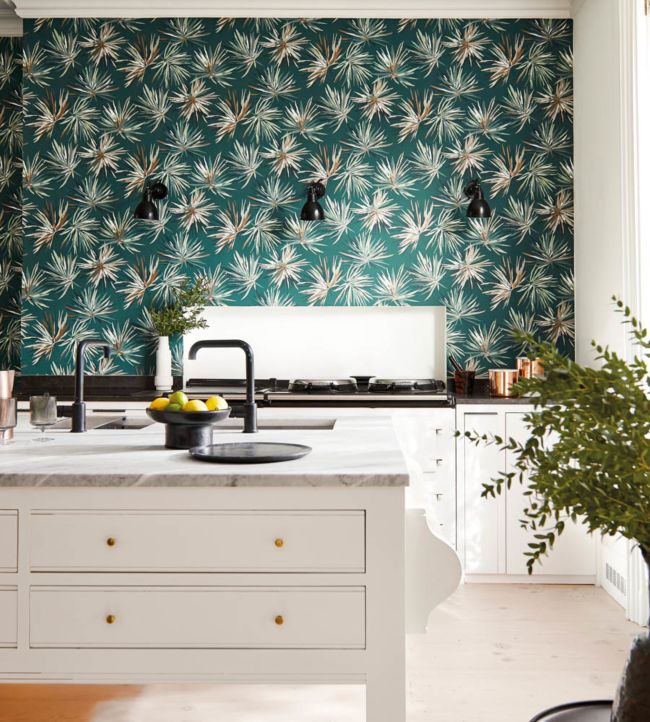 Aucuba Wallpaper - Slate/Bronze/Topaz - HM7W112744 - Harlequin - Premier Wallcovering