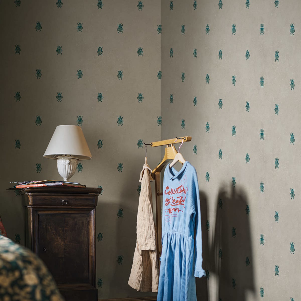 Audrey Wallpaper - Blue - Sandberg - S10452 - Premier Wallcovering