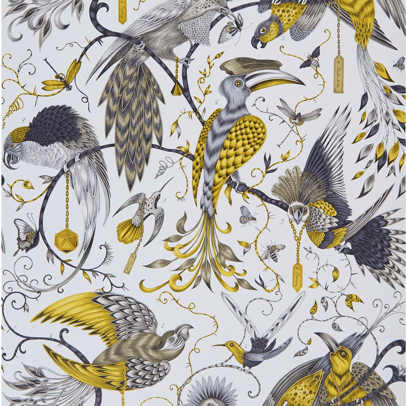 Audubon Wallpaper - Gold - Clarke & Clarke - Emma J Shipley - W0099/02 - Premier Wallcovering