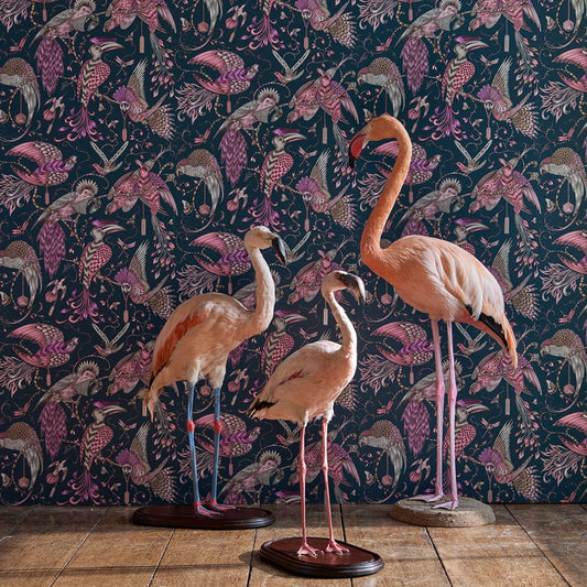 Audubon Wallpaper - Blue - Clarke & Clarke - Emma J Shipley - W0099/01 - Premier Wallcovering