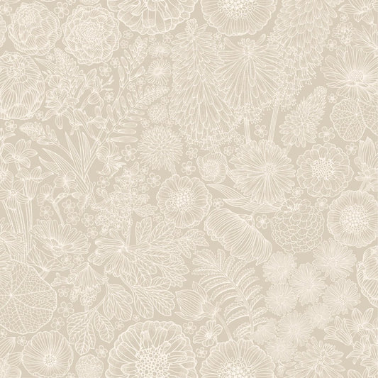 August Wallpaper - Beige - Summer Gray - Premier Wallcovering