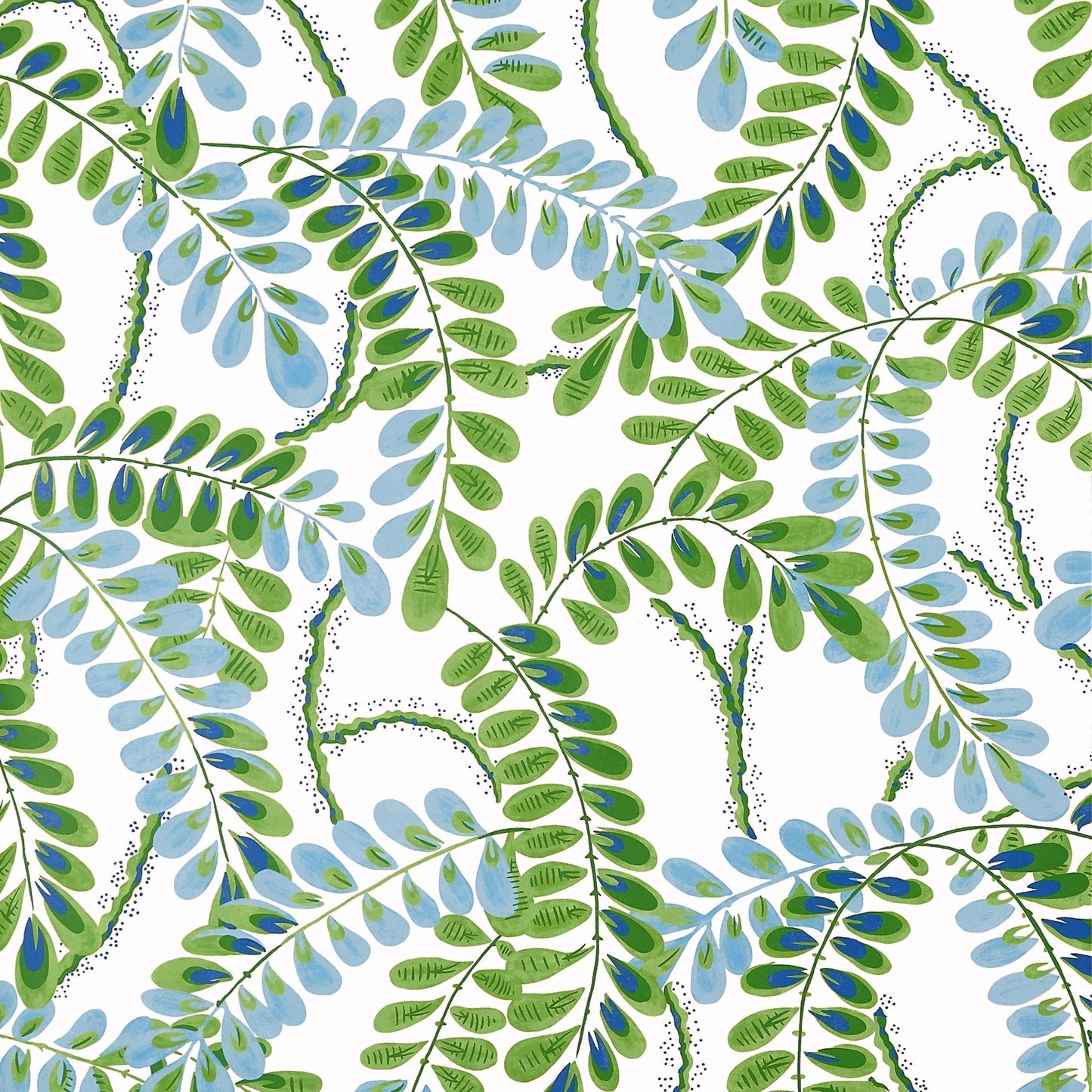 Augusta Wallpaper - Blue & Green - Thibaut - T45038 - Premier Wallcovering