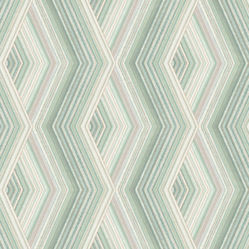 Aura Geometric Diamond Metallic Wallpaper - Emerald/Gold - Crown - M1583 - Premier Wallcovering