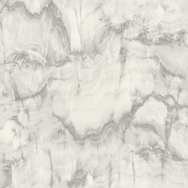 Aura Marble Design Metallic Wallpaper - Grey/Silver - Crown - M1584 - Premier Wallcovering