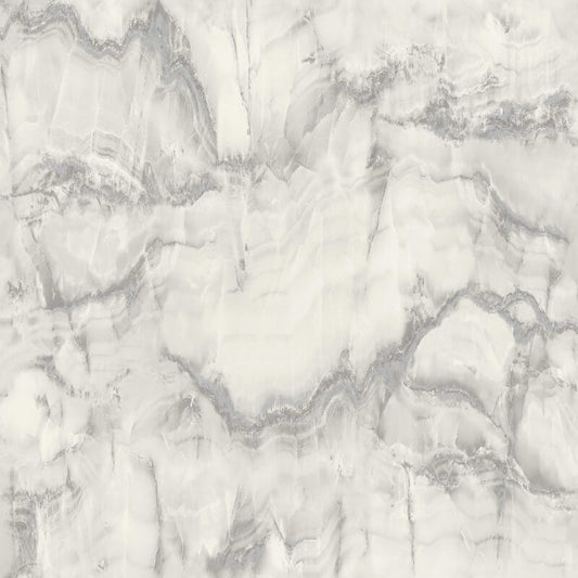 Aura Marble Design Metallic Wallpaper - Grey/Silver - Crown - M1584 - Premier Wallcovering