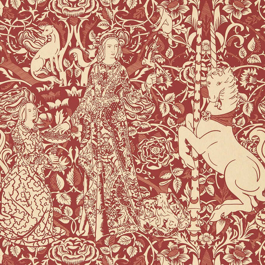 Aurelia's Grail Wallpaper - Madder/Parchment - DGDW217298 - Sanderson - Premier Wallcovering