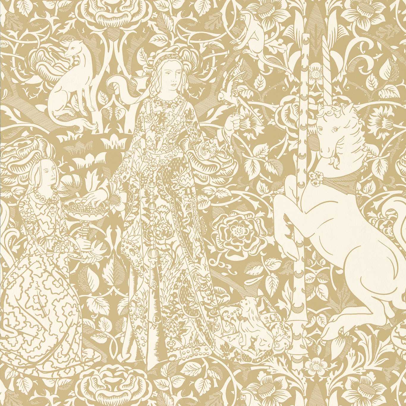 Aurelia's Grail Wallpaper - Bone/Alabaster - DGDW217299 - Sanderson - Premier Wallcovering