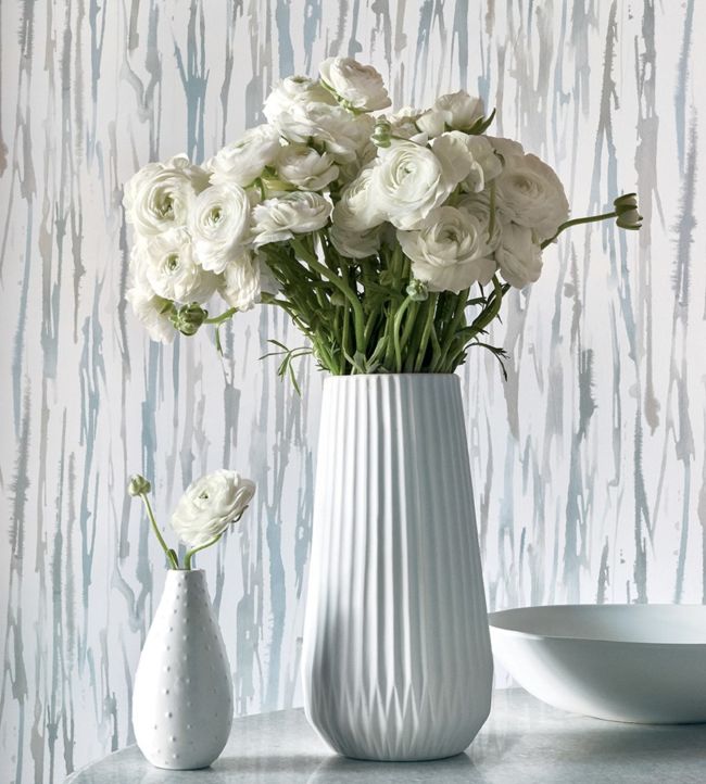 Aurora Wallpaper - Soft Blue & Grey - Thibaut - T10465 - Premier Wallcovering