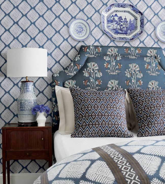 Austin Diamond Wallpaper - Spa Blue - Thibaut - T13251 - Premier Wallcovering