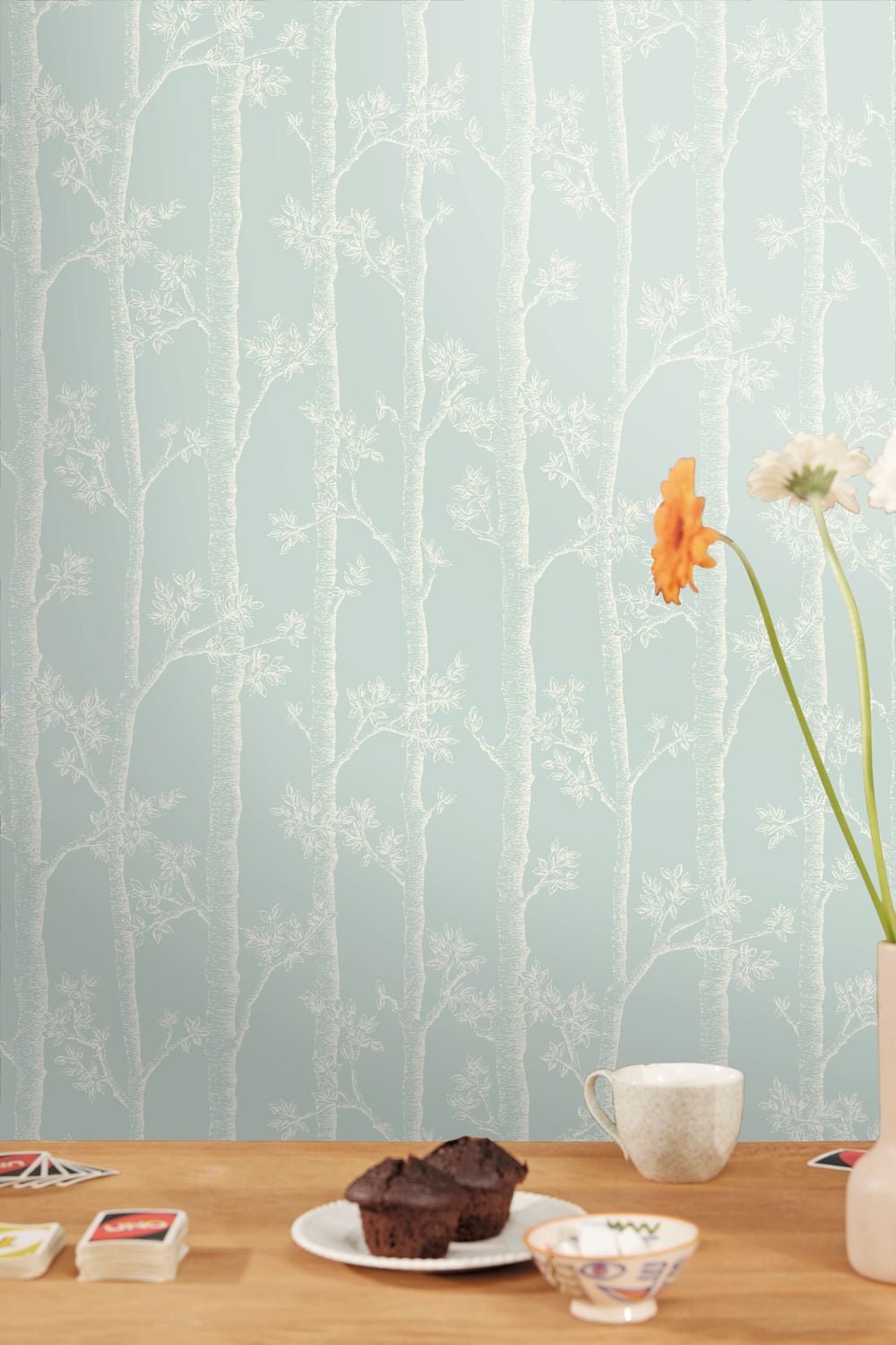 Automne Wallpaper - Bleu Doux - Caselio - 106126060 - Premier Wallcovering