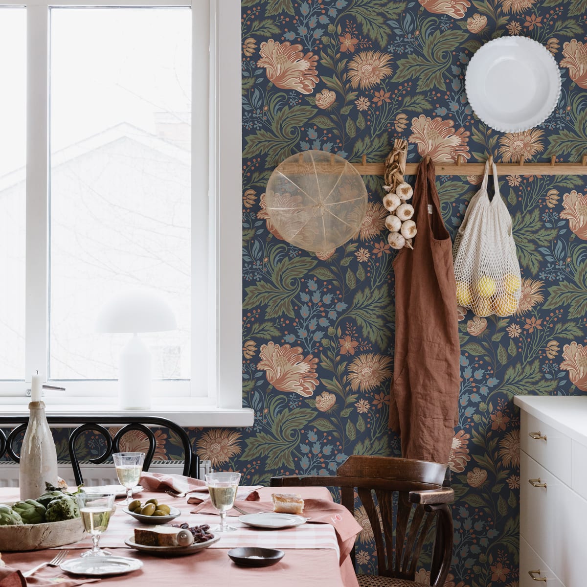 Ava Wallpaper - Classic Blue - Sandberg - 400-86 - Premier Wallcovering