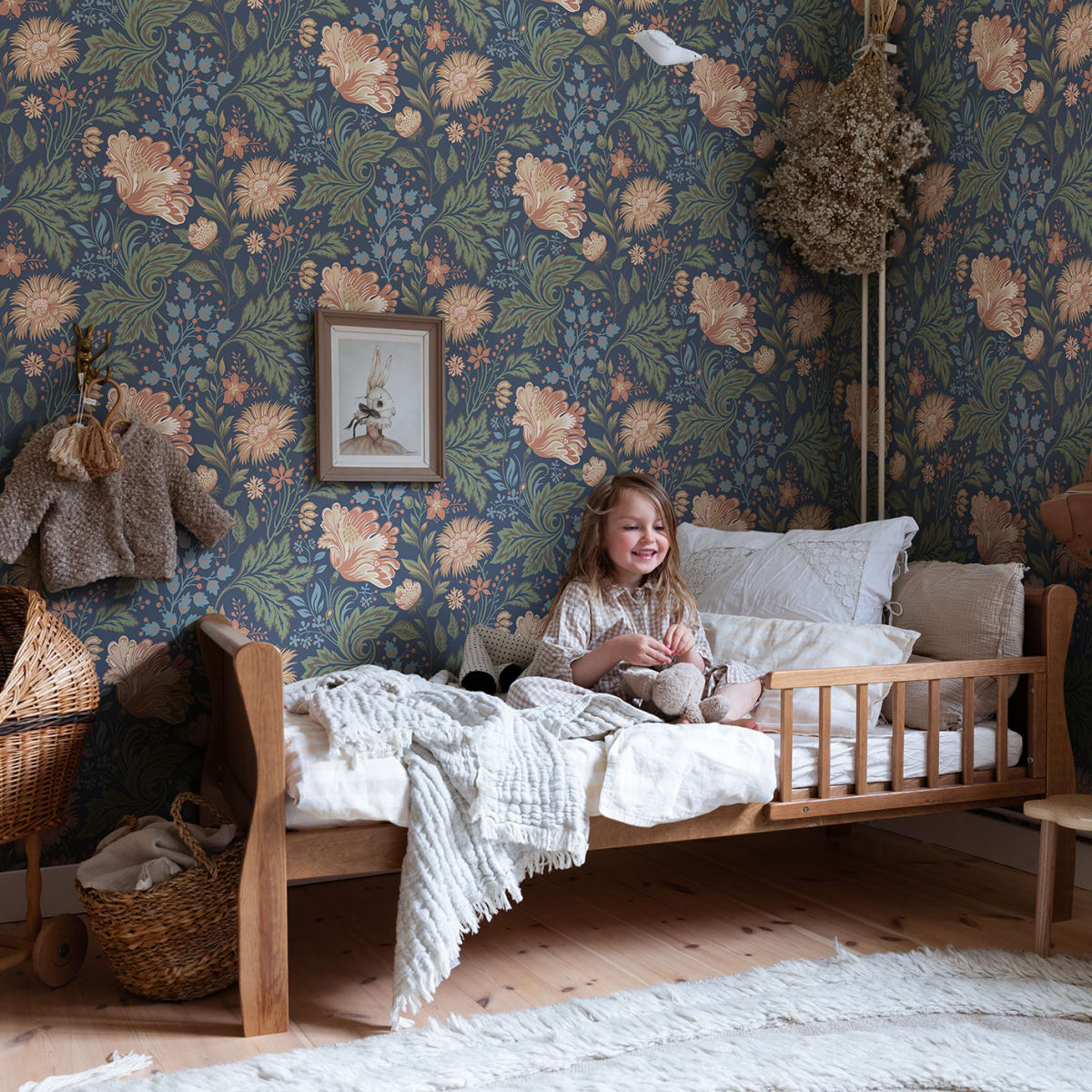 Ava Wallpaper - Classic Blue - Sandberg - 400-86 - Premier Wallcovering