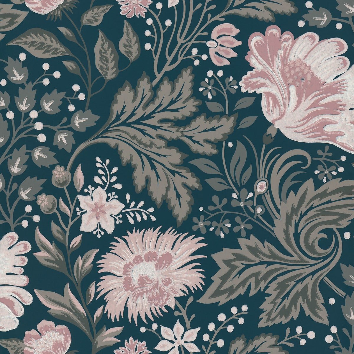 Ava Wallpaper - Dark Blue - Sandberg - 400-96 - Premier Wallcovering