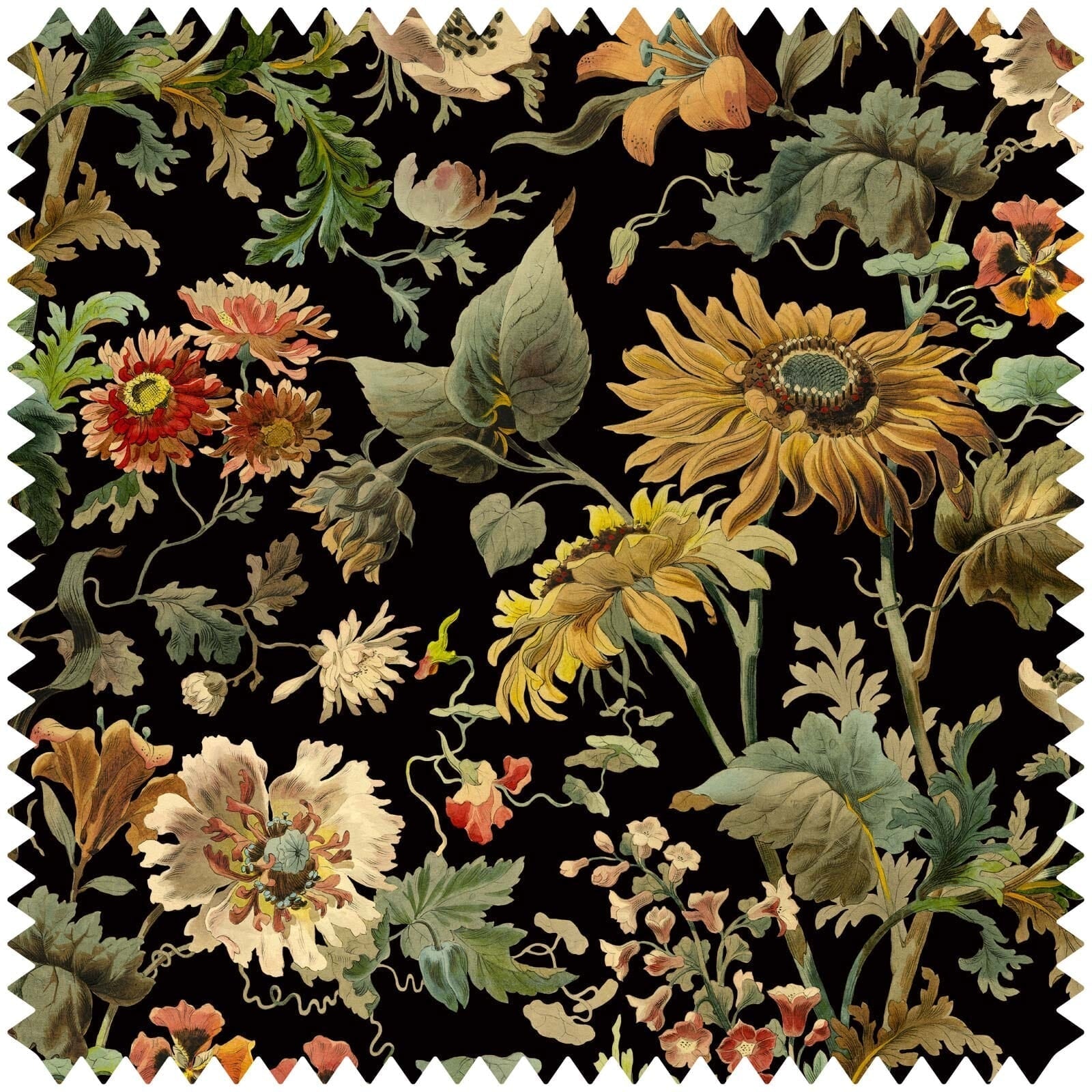 Avalon Velvet Fabric -  Noir - House of Hackney - 1-FA-AVA-VE-NOI-XXX-XXX - Premier Wallcovering