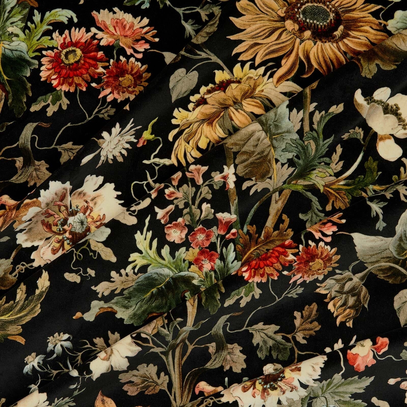 Avalon Velvet Fabric -  Noir - House of Hackney - 1-FA-AVA-VE-NOI-XXX-XXX - Premier Wallcovering