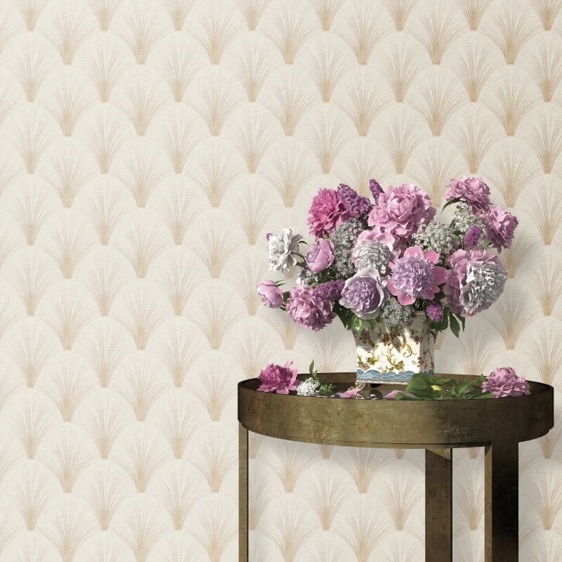 Avantgarde Fan Metallic Wallpaper - Cream/Gold - Elle Decoration - 10451 - 14 - Premier Wallcovering