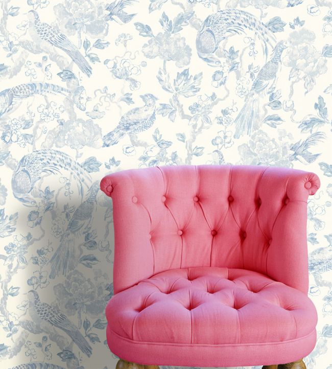 Aviary Wallpaper - Opal - Madeaux - W1100 - 05 - Premier Wallcovering