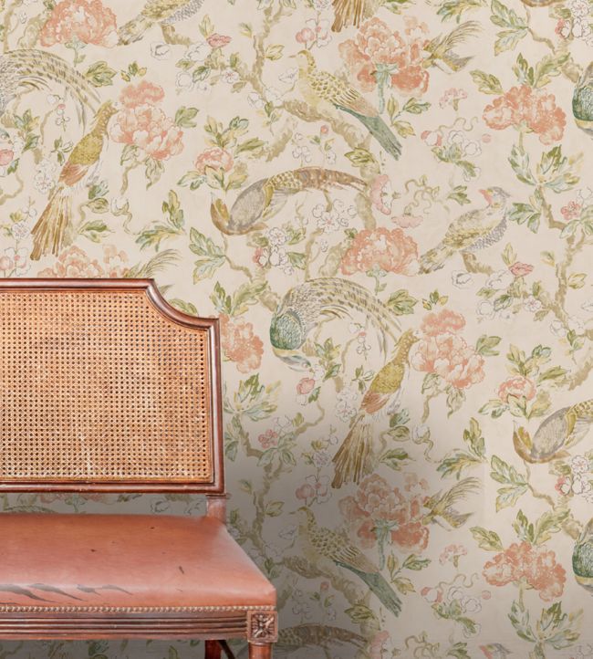 Aviary Wallpaper - Moss & Clay - Madeaux - W1100 - 02 - Premier Wallcovering