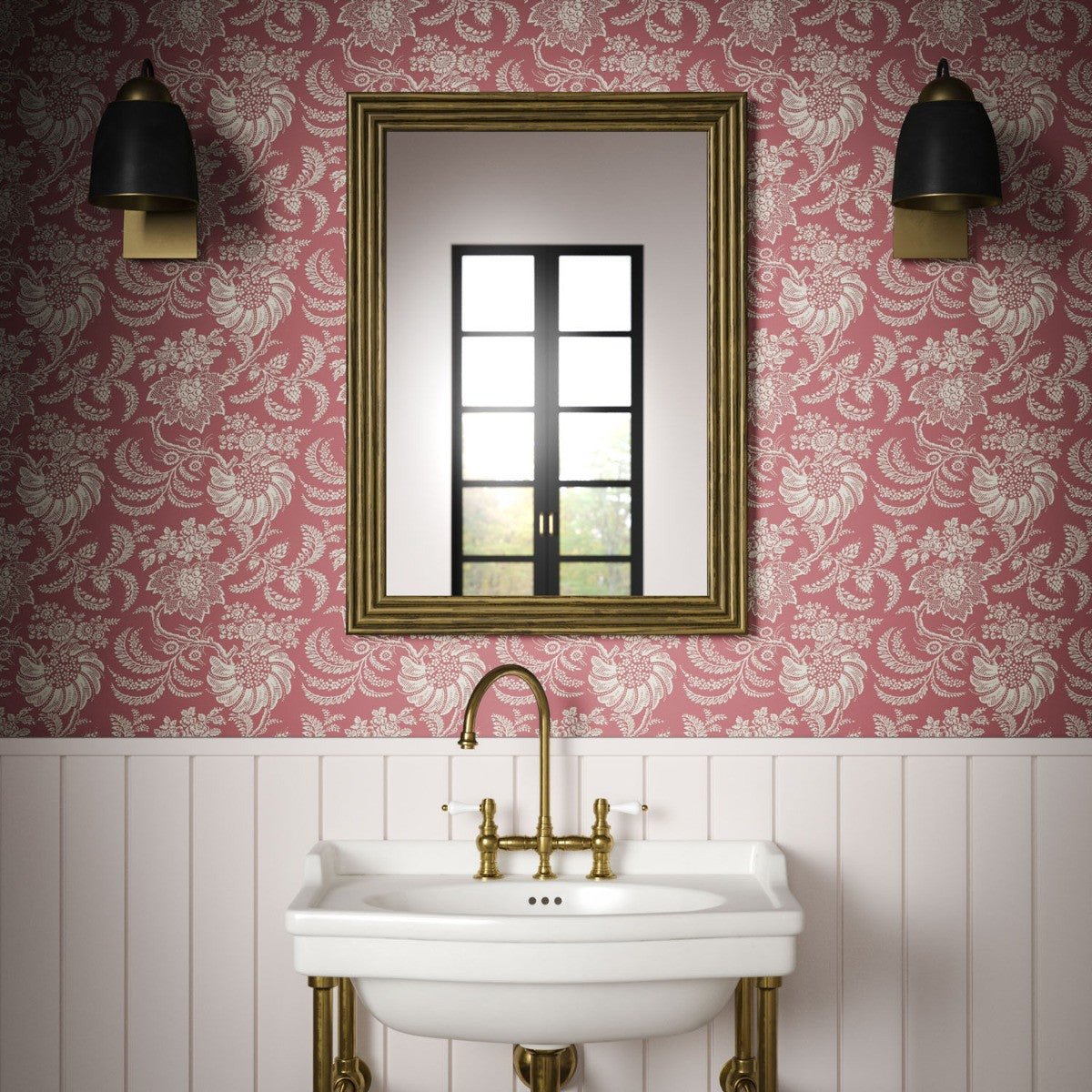 Avignon Wallpaper - Raspberry - Warner House - Premier Wallcovering