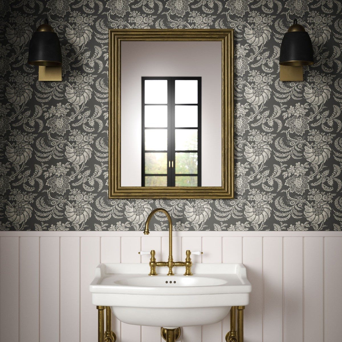 Avignon Wallpaper - Charcoal - Warner House - Premier Wallcovering